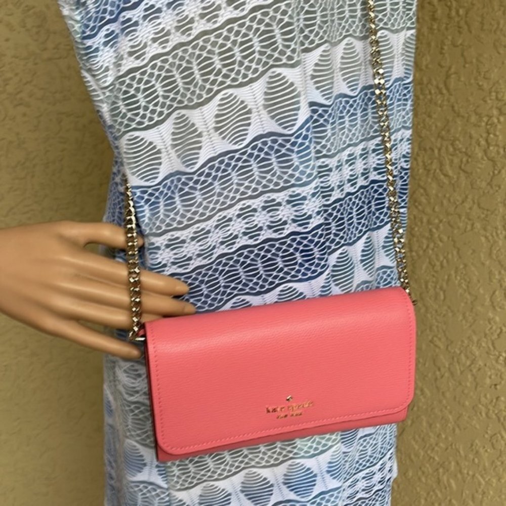 Kate Spade Chain Wallet Crossbody Clutch Pink - Picture 8 of 16